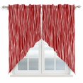 thumbnail image 1 of Red Striped Swag Valances for Windows, Kitchen Window Curtains Over Sink, Classic Minimalist Waves Lines Pattern Window Treatment Curtains for Living Room/Bedroom Curtains 2 Panel Sets 36"x45", 1 of 8