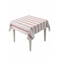 thumbnail image 1 of Red Striped Table Cloth, Rustic Red Stripe Modern Art Beige Waterproof Tablecloth for Square Tables, Reusable Washable Fabric Table Cover for Restaurant Kitchen Dining Tables 60"x60", 1 of 6