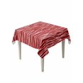 thumbnail image 1 of Red Striped Table Cloth, Waterproof Tablecloth for Square Tables, Classic Minimalist Waves Lines Pattern Reusable Washable Fabric Table Cover for Restaurant Kitchen Dining Tables 60"x60", 1 of 9