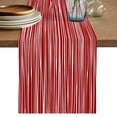 thumbnail image 1 of Red Striped Table Runner, Classic Minimalist Waves Lines Pattern Washable Cotton Linen Table Runners 60 Inches Long, Dresser Scarf Runner for Coffee/TV Stands/Kitchen/Cabinets 13''x60'', 1 of 9
