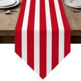 thumbnail image 1 of Red Striped Table Runner Linen Burlap Table Runner 90 Inches Long Classic Abstract Horizontal Stripes Line Dresser Scarves for Kitchen Island Coffee Dining Room Party Wedding Holiday Decor 13"x90", 1 of 8