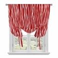 thumbnail image 1 of Red Striped Tie Up Curtains for Windows, Adjustable Balloon Window Shades, Classic Minimalist Waves Lines Pattern Kitchen Window Treatments Adjustable Roll Up Curtain for Basement/Nursery 52"x45", 1 of 8