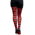 thumbnail image 1 of Red Striped Tights for Women Available In Plus Size, 1 of 5