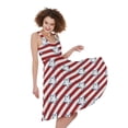 thumbnail image 1 of Red Striped Usa Star Pattern Print Sleeveless Knee Length Dress, American Flag Fashion Summer Maxi Dress For Women. Gifts For Us Independence Day, 4Th Of July, 1 of 4