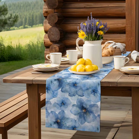 Red Stripes Dark Blue Table Runner 13x70in Non-Slip Cotton Linen Table Runners, Abstract Geometric Dresser Scarves TableRunner for Dinner Kitchen Dining Wedding Party