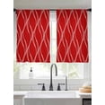 thumbnail image 1 of Red Stripes Lines Sheer Curtains 54 Inches Long 2 Panels Abstract Waves Striped Classic Light Filtering Semi Sheer Window Curtains Drapes for Bedroom Living Room 52"x54", 1 of 7