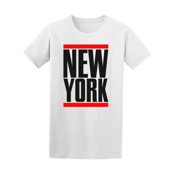 Red Stripes New York T-Shirt Men -Image by Shutterstock, Male 3X-Large