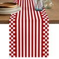 Red Rustic Long Rug Red Stripes Table Runner, Rustic Buffalo Plaid Checkered Farmhouse ...