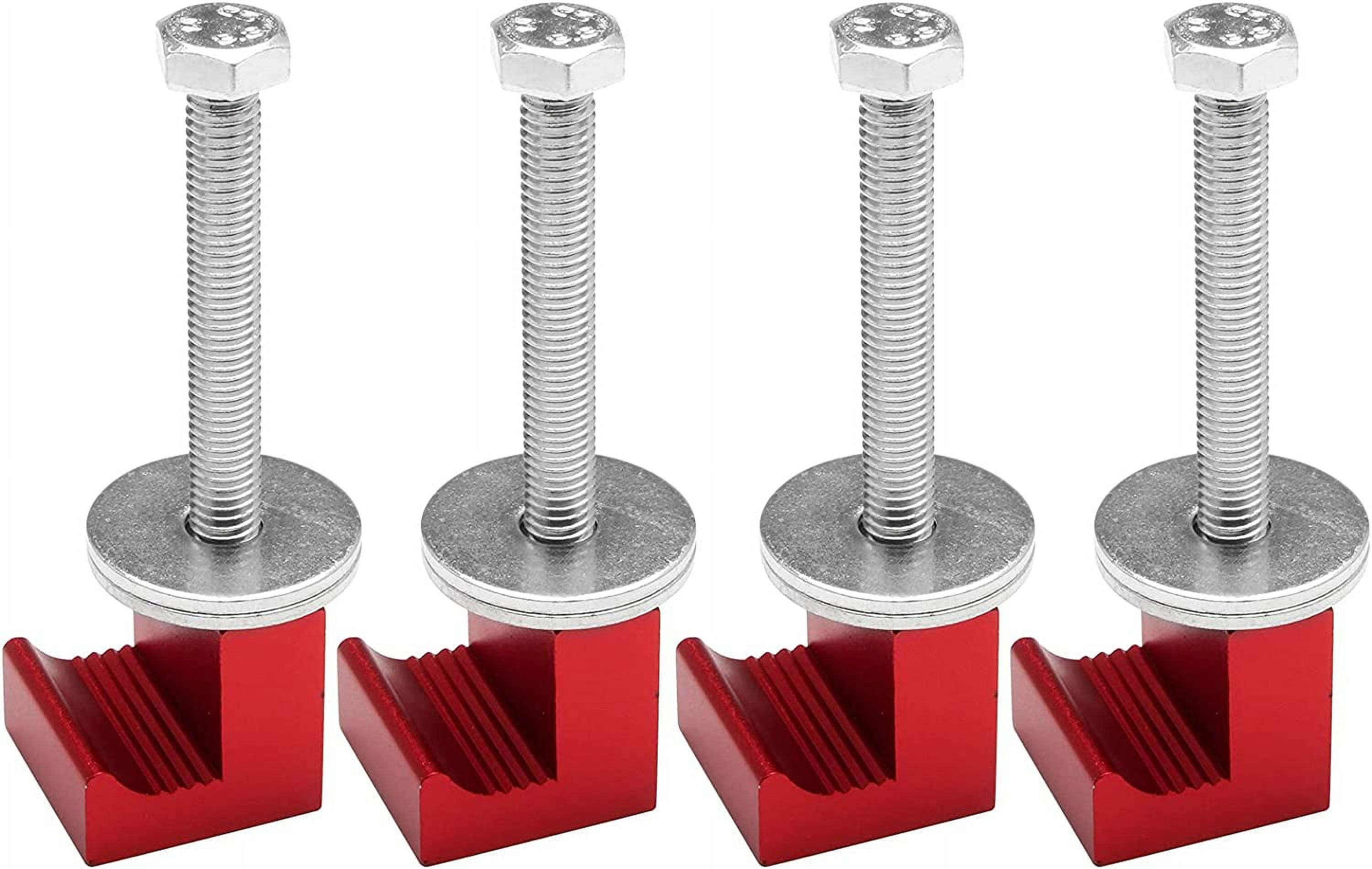 Red Style 4 Pack No Drill Universal Truck Toolbox Mounting Kit