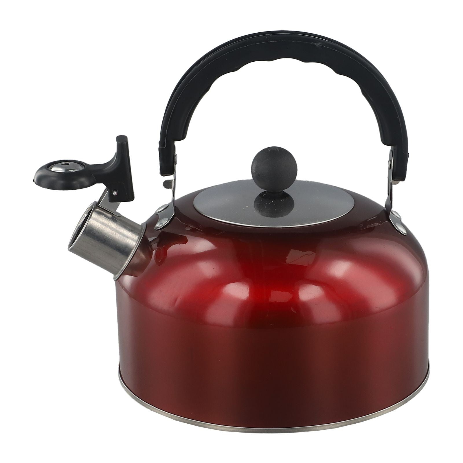 Red Stylish And Versatile 3L Whistling Kettle Stovetop Stainless Steel