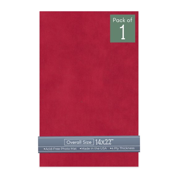 Red Suede 14x22 Uncut Art Mat Board - No Opening - 1 Mat