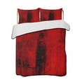 thumbnail image 1 of Red Summer Quilt Set King Size,Soft Microfiber Quilted Bedding Set with 2 Pillow Shams,Retro Oil Painting Modern Abstract Art Aesthetics Lightweight All Season Bedspread Coverlet for Bedroom 96"x106", 1 of 6