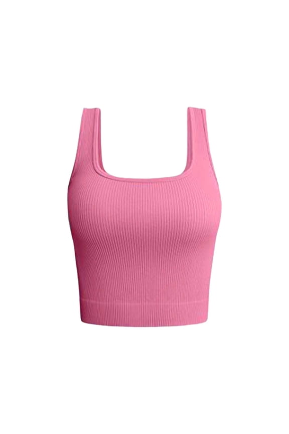 Red Summer Tank Tops For Women, Spandex Womens Undershirt Tank Tops, Sleeveless Summer Shirts For Women 2024, Women's Solid Color Sleeveless Strip Casual Yoga Running Tops Undershirt