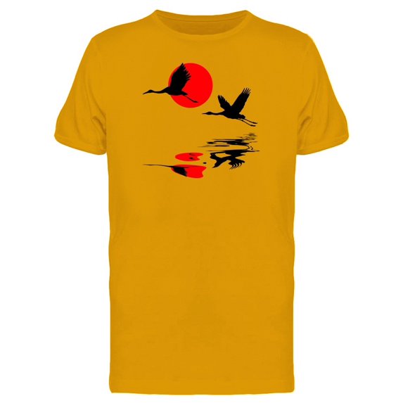 Red Sun And Birds Reflection Tee Men's -Image by Shutterstock