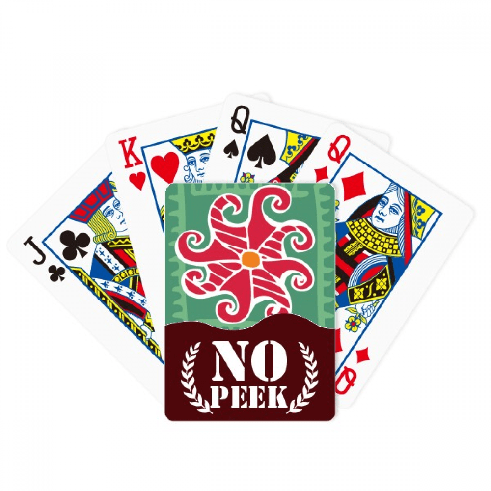 Red Sun Mexico Totems Ancient Civilization Drawing Peek Poker Playing Card Private Game