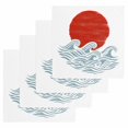 thumbnail image 1 of Red Sun Rise Kitchen Dish Towels for Drying Dishes Set of 4, Ocean Waves Coastal Abstract Art Waffle Weave Microfiber Hand Tea Bathroom Towels Quick Dry & Absorbent Towel 12x12, 1 of 7