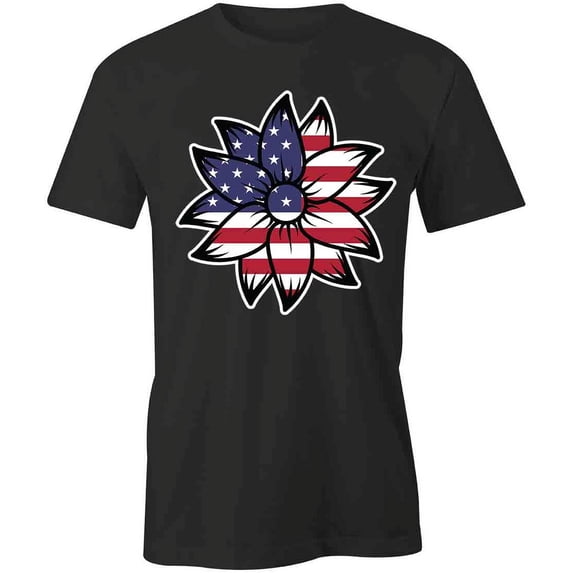 Red Sunflower T-Shirt | Pretty Flower Black Tee Gift