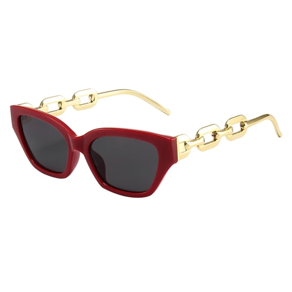 Red Sunglasses for Women Trendy Sunglasses PU Trendy Rectangle Womens Mens Shades Sun Glasses One Size
