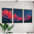 thumbnail image 1 of Red Sunset Clouds Dramatic Landscape Prints Version 2 Set 3 Unframed Paper Print 12x18, 1 of 3