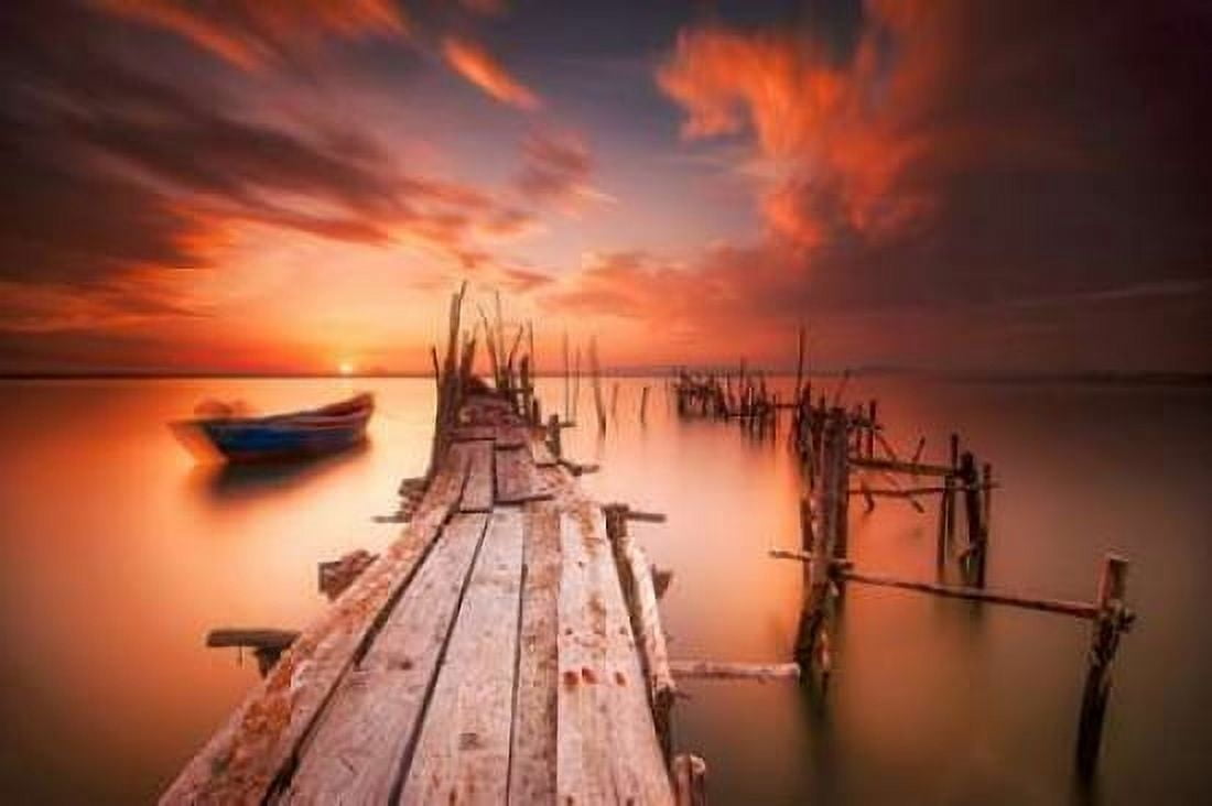 Red Sunset√Ç¬†at Carrasqueira Alentejo Canvas Art - Andy Mumford (12 x 18)