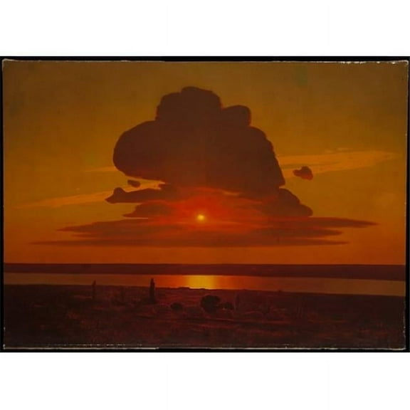 Red Sunset on the Dnieper Poster Print by Arkhip Ivanovich Kuindzhi Russian Mariupol 1842-1910 St. Petersburg - 18 x 24 in.