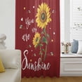 thumbnail image 1 of Red Sunshine Sunflower Semi Sheer Curtains Drapes for Living Room,Bedroom,French Doors Window 84 Inches Long,Pastoral Bees Farmhouse Floral Rod Pocket Chiffon Curtain Drapery Voile Draperies Panel, 1 of 8