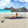 thumbnail image 1 of Red Suricata Grey Family Beach Sun Shade Canopy Tent Sunshade with sand anchors, 1 of 8