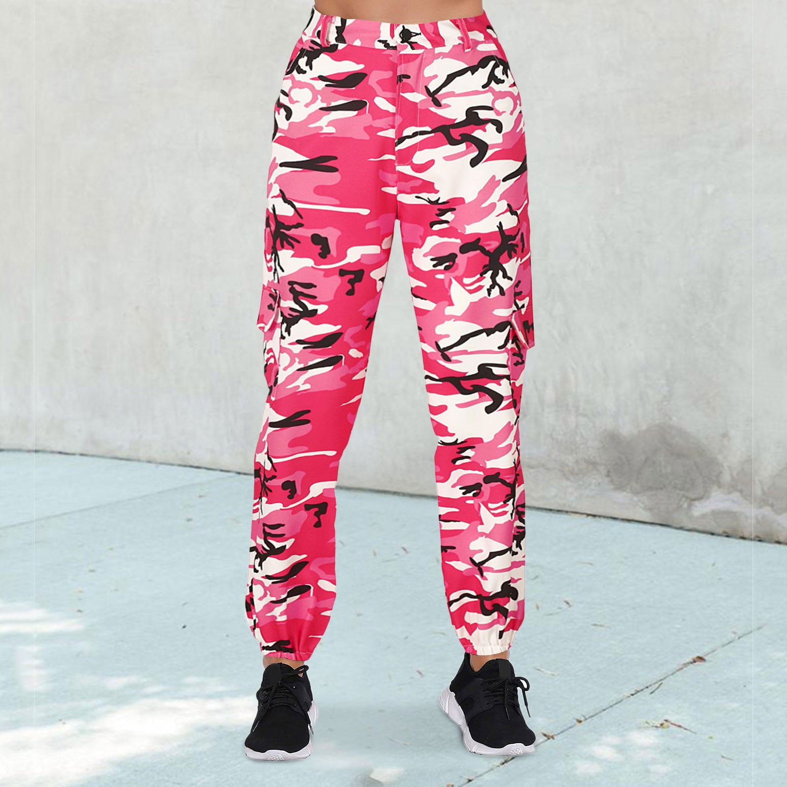 Red Sweatpants Women Camo Pants Cargo Trousers Camouflage Pants Elastic Waist Casual Multi Outdoor Jogger Pants with Pocket Womens Trousers Walmart