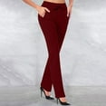 thumbnail image 1 of Red Sweatpants Women, Women's Pants, Womens Flare Leggings With Pockets Yoga Pants High Waisted Bottoms Comfy Workout Business Trousers 2024, S, 1 of 7