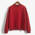 thumbnail image 1 of Red Sweatshirt for Women, Oversized Sweatshirt for Women, Woman Solid Color Sweatshirts Oneck Custom Logo Knitted Pullovers Thick Autumn Winter Loose Plus Size Hoodies Womens Clothing 4XL, 1 of 5