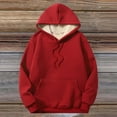 thumbnail image 1 of Red Sweatshirt for Women Gnveub Women's Casual Winter Warm Fleece Lined Hooded Sweatshirt Thick Pullover Plus with Pockets Women Fall Clothes, 1 of 1