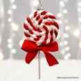 thumbnail image 1 of Red Swirl Candycane Lollipop Glass Christmas Ornament, 1 of 5