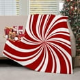 thumbnail image 1 of Red Swirl Christmas Throw Blankets Sweet Candy Cane Double Swirl Red and White Throw Blanket Soft Warm Cozy Flannel Blanket for Bedroom Living Rooms Couch Sofa Bed Home Decor 40x50 Inch, 1 of 6