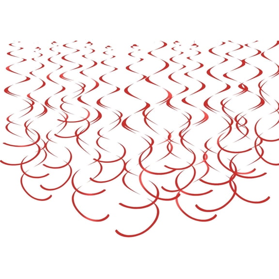 Red Swirl Decorations Streamers Foil Swirls Ceiling Decorations Wedding Shower Birthday Party Decorations, of 30