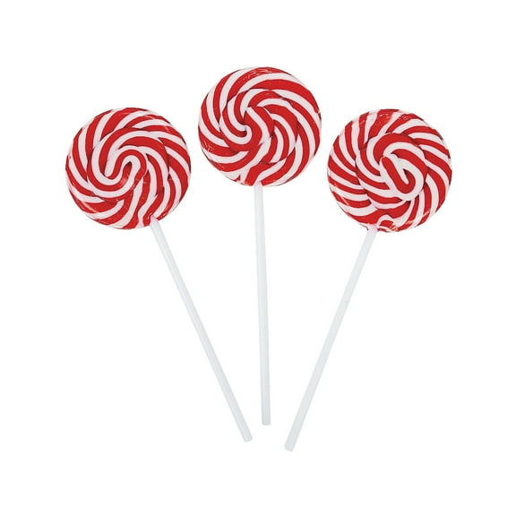 Red Swirl Lollipops, 24 Pieces, Bulk set of 24 Individually Wrapped Lollipops, Great for Wedding, Birthday, Events and Christmas