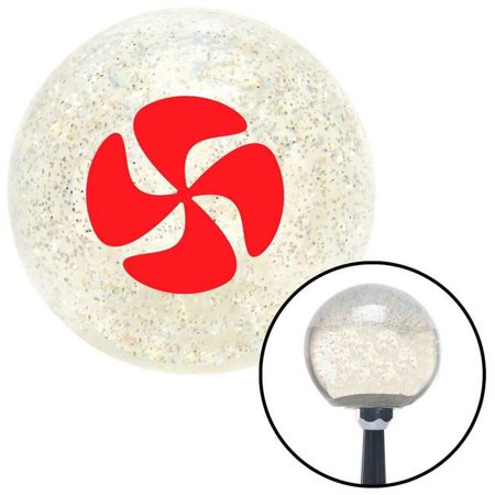 Red Swirling Fan Clear Metal Flake Shift Knob with M16 x 1.5 Insert Shifter Auto