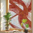 Red Swirling Ribbon Window Privacy Film, Vibrant Red Art Curved Wave ...