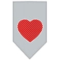 thumbnail image 1 of Red Swiss Dot Heart Screen Print Bandana Grey Small, 1 of 1