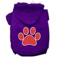 thumbnail image 1 of Red Swiss Dot Paw Screen Print Pet Hoodies, Purple - Extra Large, 1 of 1