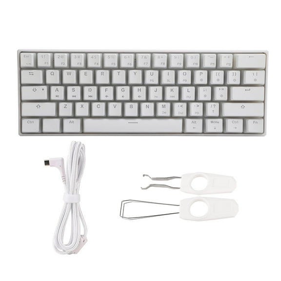 Sarapandan Red Switches, USB-C Wired, Perfect for PC Gamers RGB Lit 61-Key Mechanical Gaming Keyboard