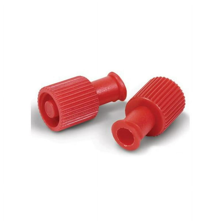 Red Syringe Locking Caps, Dual-function Part No. Tcbcombicap (100/box)
