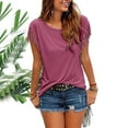 thumbnail image 1 of Red T Shirts for Womens Casual Fashion Western Fringe Slim Fit T Shirt Short Sleeves Fashion Clothing, 1 of 5