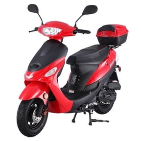 Red TAOTAO ATM50-A1 49cc Moped Scooter with 10" Wheels, Key and Kick Start! Rear Trunk