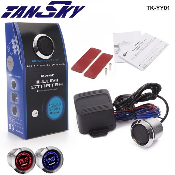 Red-TK-YY01 (1PC) PIVOT ENGINE STARTER SWITCH (BLUE & RED)