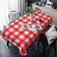thumbnail image 1 of Red Table Cloth Waterproof Tablecloths, Country French Rustic Buffalo Plaid Modern Art Tablecloth Dining Table Cover for Kitchen Party Tabletop Outdoor, Rectangle Tablecloth 54x108 Inch, 1 of 9