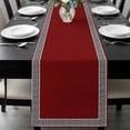 thumbnail image 1 of Red Table Runner 72 Inches Long, Black Modern Geometric Abstract Art Aesthetics Kitchen Coffee Dining Table Decoration for Home Party Birthday Wedding Home Decor 18x72 Inches, 1 of 8