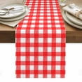 thumbnail image 1 of Red Table Runner - 90 Inch Long, Kitchen Dining Table Runner Dresser Scarves, Country French Rustic Buffalo Plaid Modern Art Farmhouse Decor for Coffee Tables Wedding Party Banquet, 1 of 8