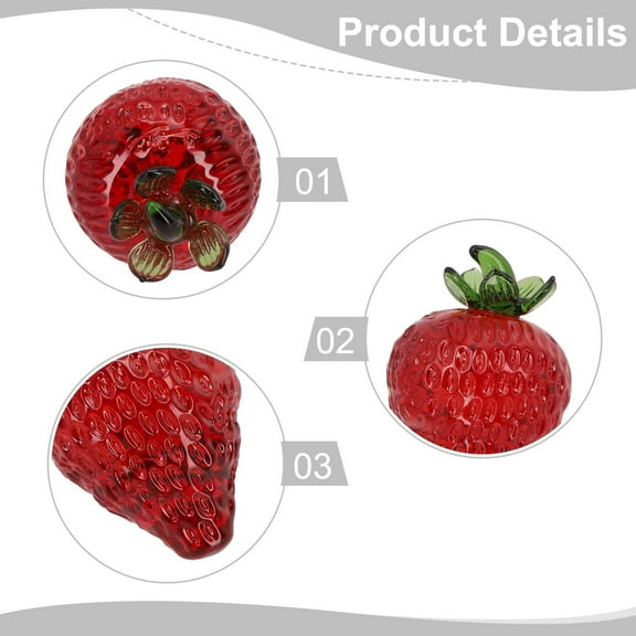 Red Tabletop Strawberry Figurine Valentines Collectible For Crystal Fruit Smile Home