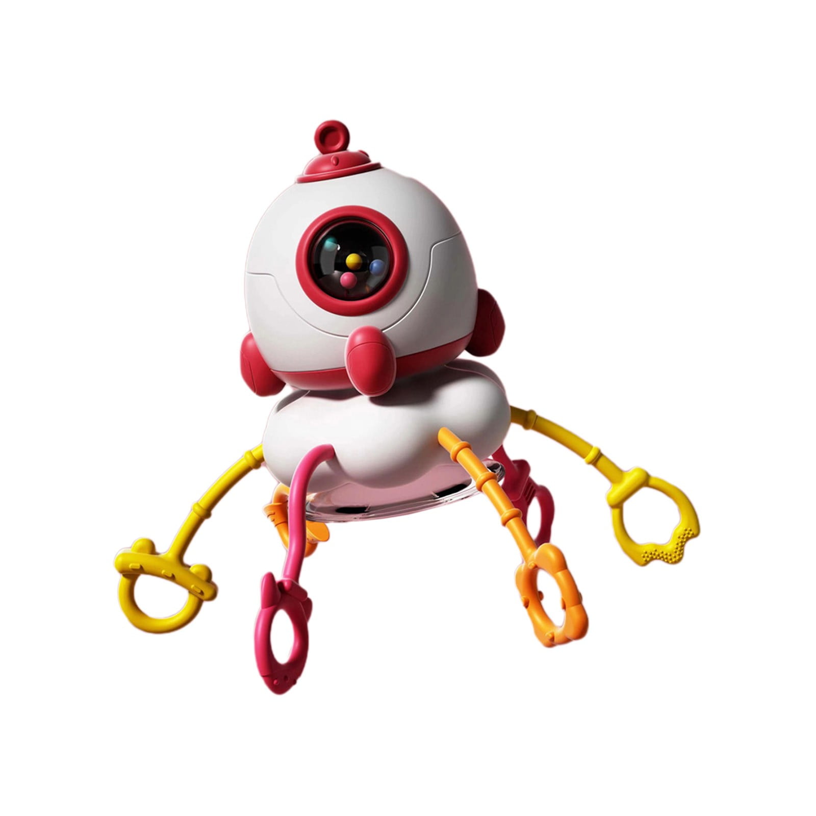 Red Tactile Exploration Pull String Rocket Toy For Kids Fine Motor ...