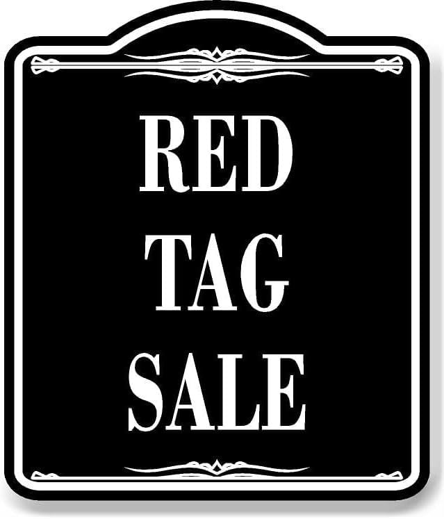 Red Tag Sale BLACK Aluminum Composite Sign, 20"x24"
